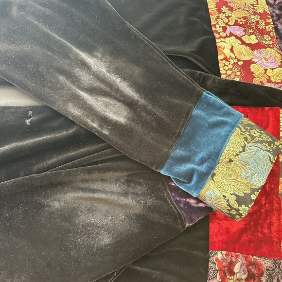 Vintage Velvet Patchwork Button Up Jacket Tunic Art to Wear 2X Womens - Picture 5 of 9